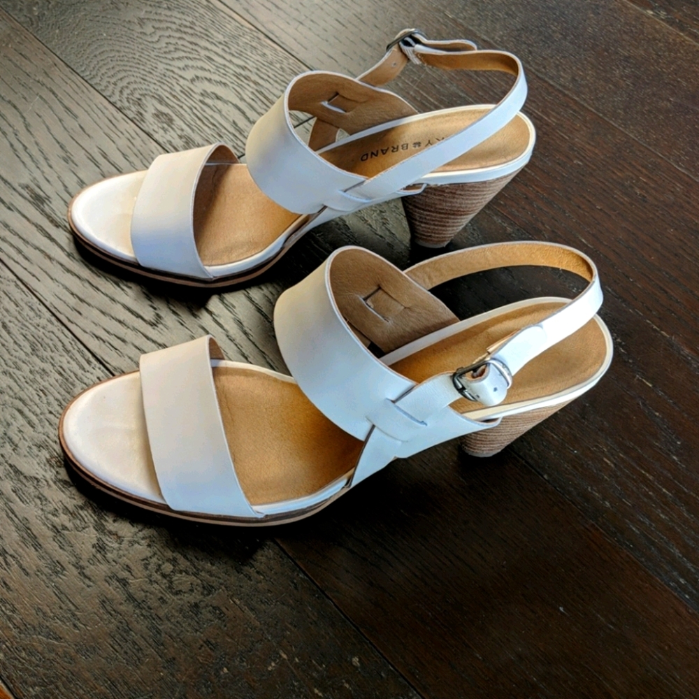 Lucky Brand, genuine leather strappy heels, 9.5